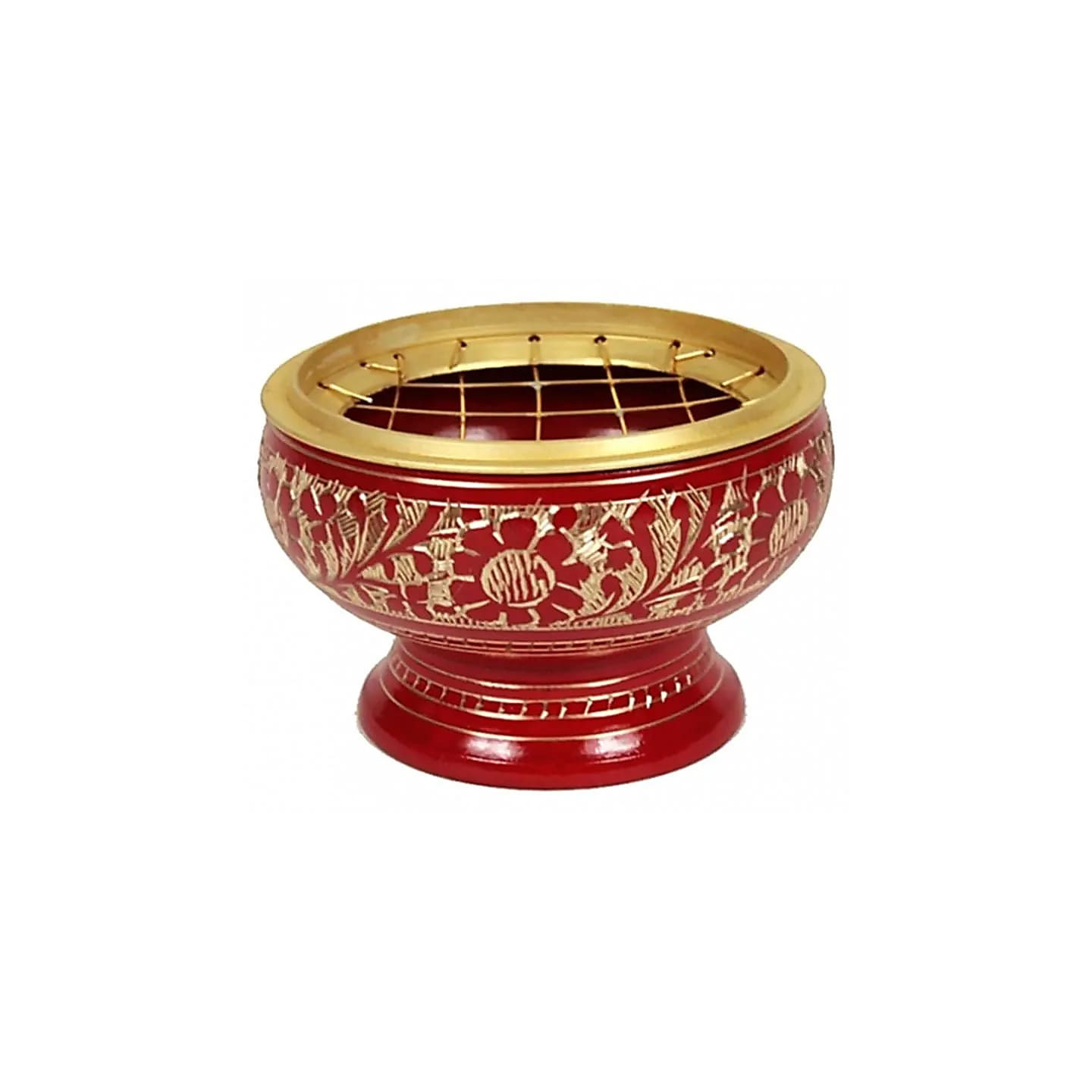 Brûle encens à charbon en laiton rouge | Pieralune