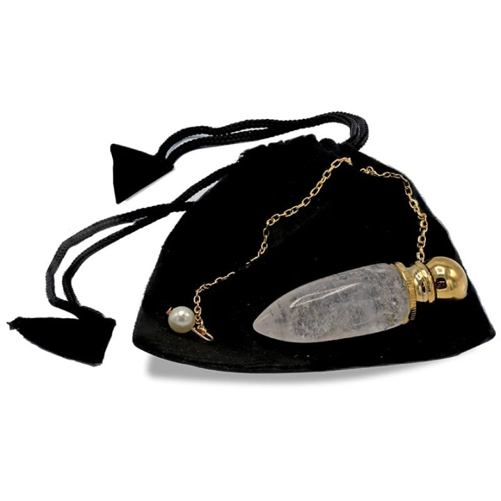 Pendule Cristal de roche plaqué laiton | Pieralune