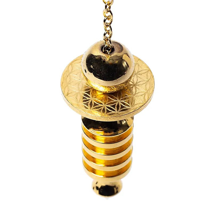 Pendule Fleur de Vie en laiton plaqué or | Pieralune