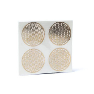 Adhésif métal Fleur de Vie doré 4x | Pieralune