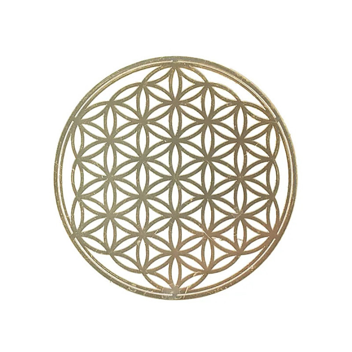 Adhésif métal Fleur de Vie doré 4x | Pieralune