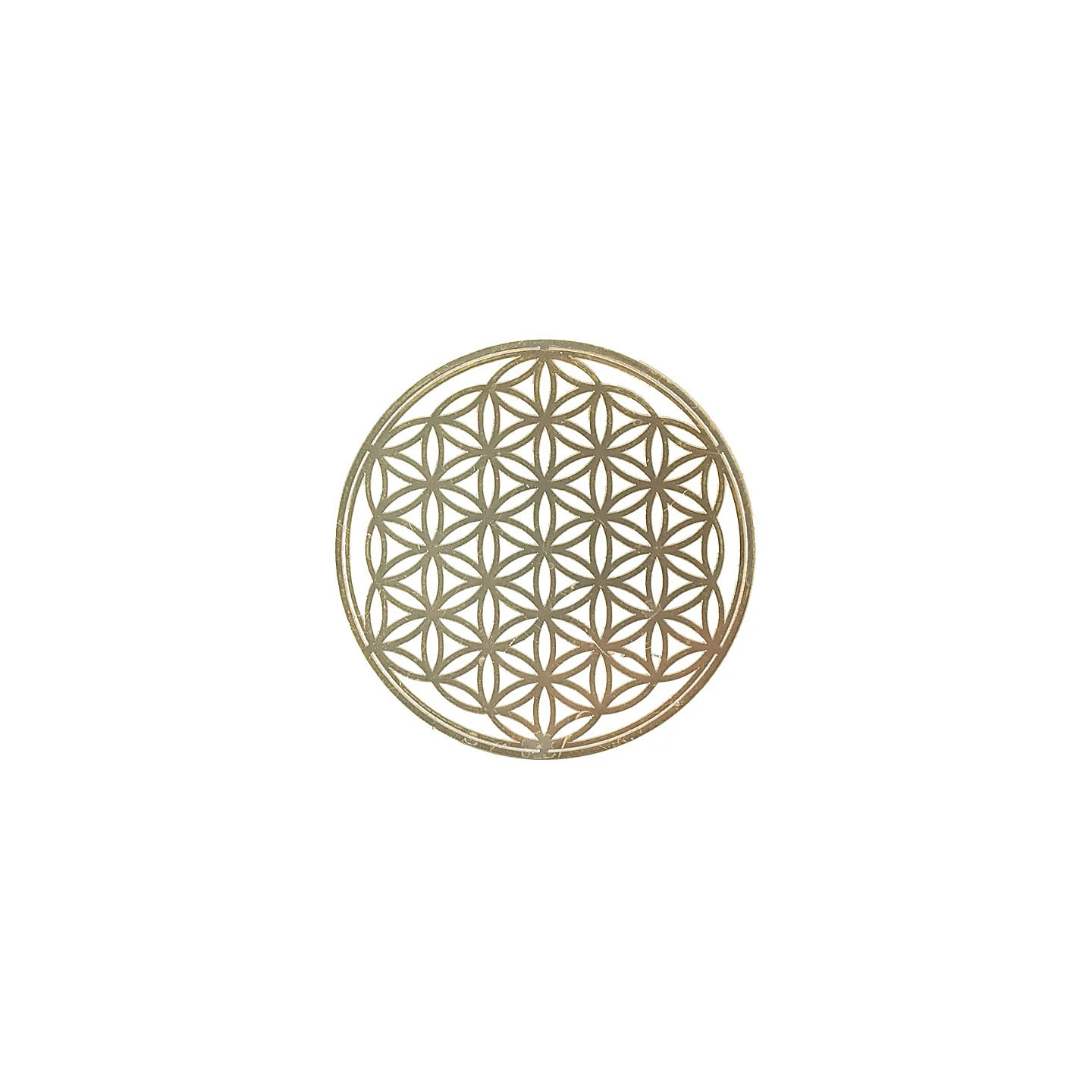Adhésif métal Fleur de Vie doré 4x | Pieralune