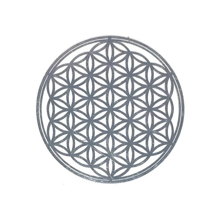 Adhésif métal Fleur de Vie argent 4x | Pieralune