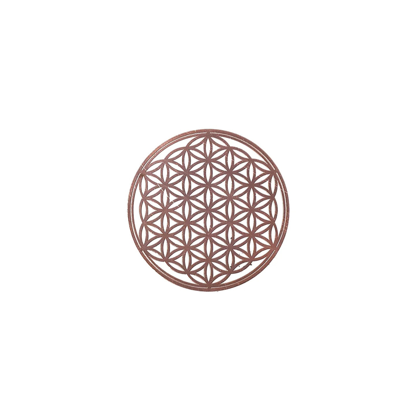 Adhésif métal Fleur de Vie or rose 4x | Pieralune