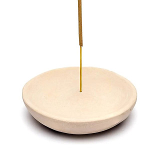 Brûleur d'encens en grès rose rond | Pieralune