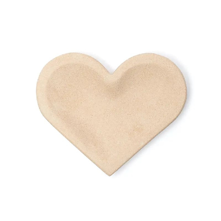 Plat en grès rose cœur | Pieralune