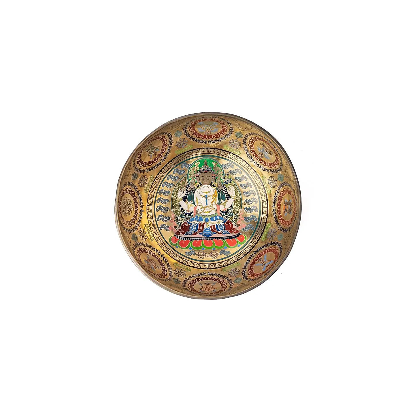 Bol chantant Chenrezig peint à la main | Pieralune