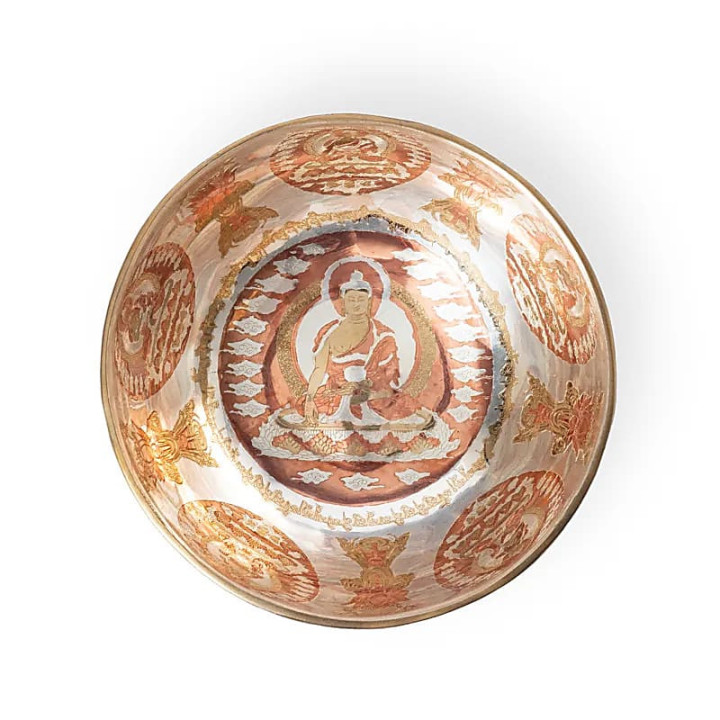 Bol chantant plaqué argent Bouddha Shakyamuni | Pieralune