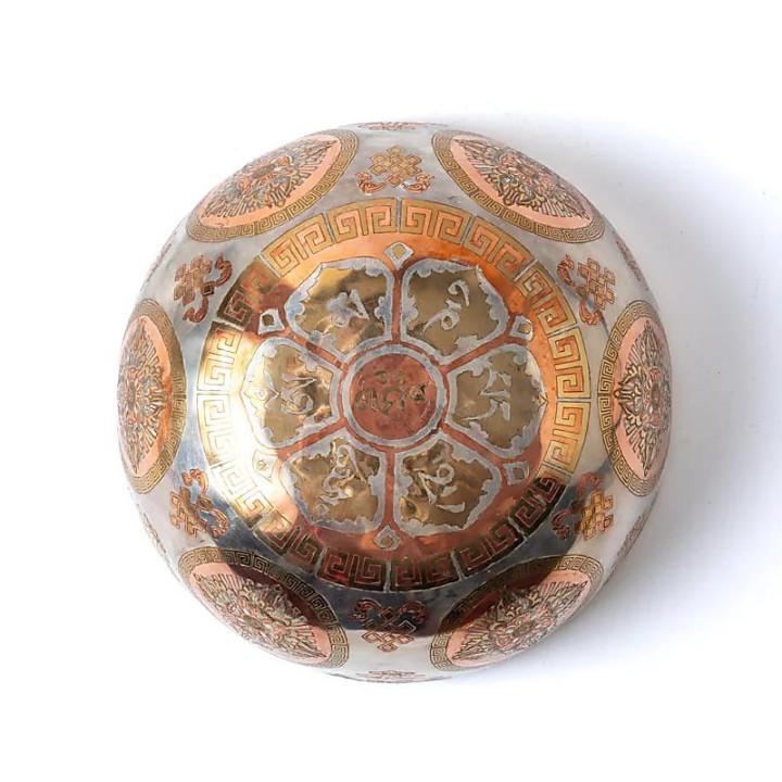 Bol chantant plaqué argent Bouddha Shakyamuni | Pieralune