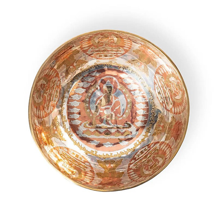 Bol chantant plaqué argent Bouddha Shakyamuni | Pieralune
