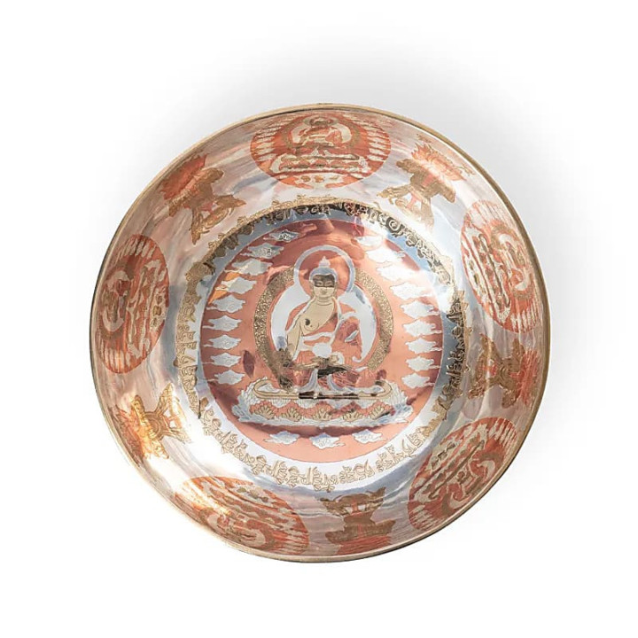 Bol chantant plaqué argent Bouddha de médecine | Pieralune