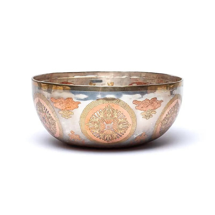 Bol chantant plaqué argent Bouddha Vairochana | Pieralune