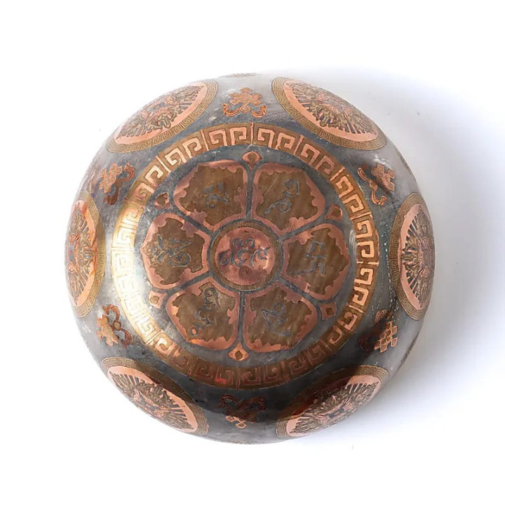 Bol chantant plaqué argent Bouddha Vairochana | Pieralune