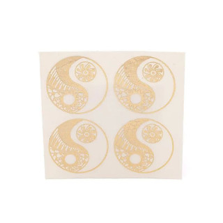 Autocollants Yin Yang en métal doré, 4 x 4 cm | Pieralune