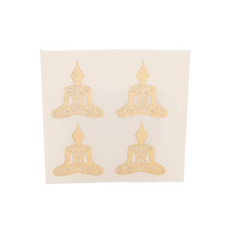 Autocollants en métal Bouddha dorés, 4x | Pieralune