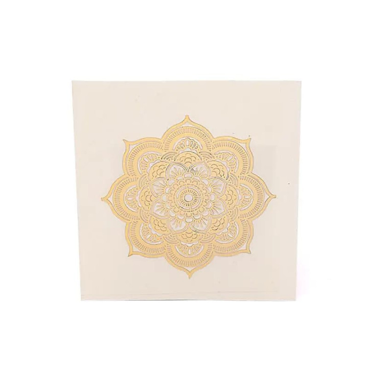 Autocollant métal Mandala doré – 7 cm | Pieralune