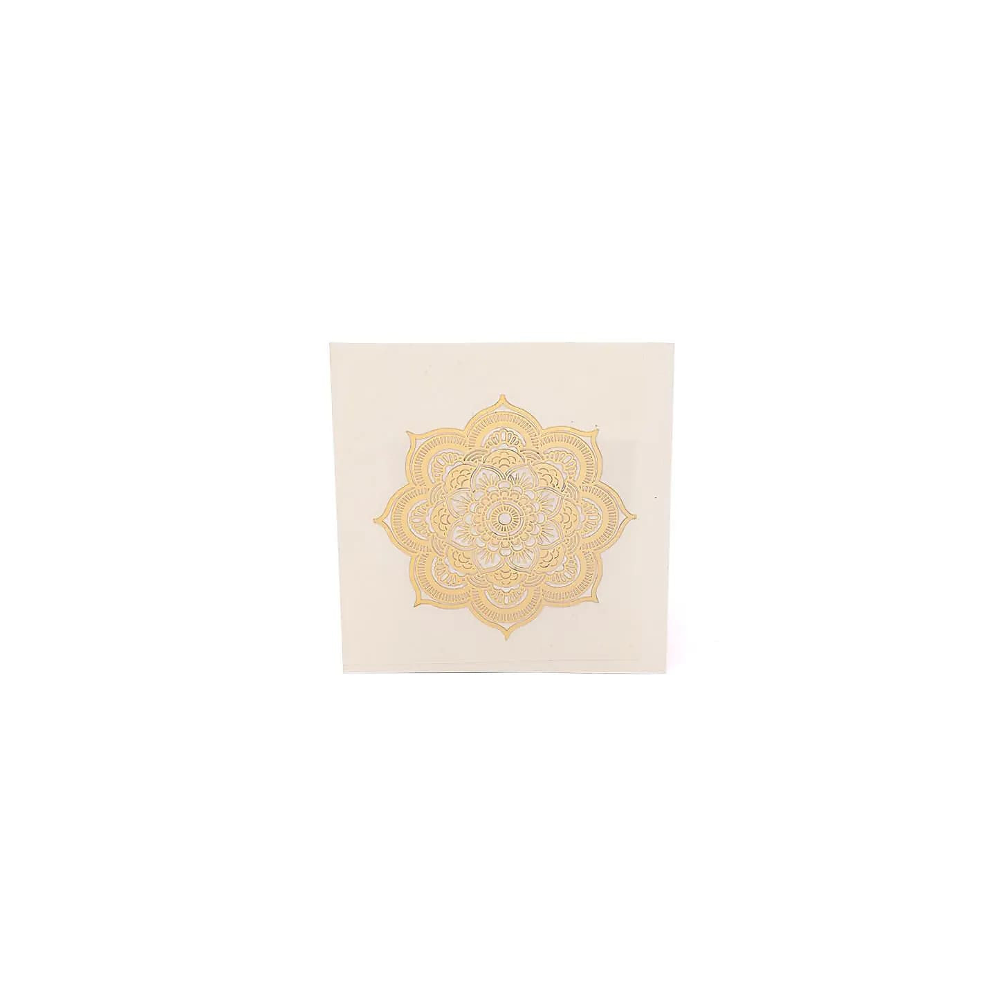 Autocollant métal Mandala doré – 7 cm | Pieralune