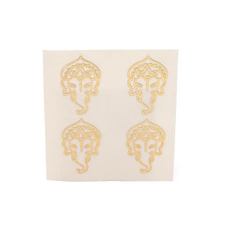 Autocollants Ganesh en métal doré, 4 pièces | Pieralune