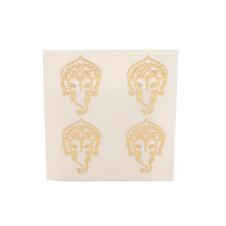 Autocollants Ganesh en métal doré, 4 pièces | Pieralune