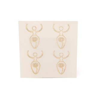 Autocollants en métal Déesse dorés, 4x | Pieralune