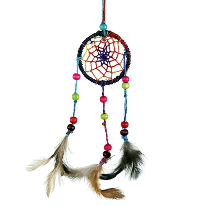 Capteur de rêves en chanvre arc en ciel XS | Pieralune