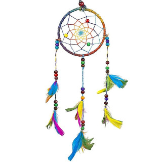 Capteur de rêves en chanvre arc en ciel S | Pieralune