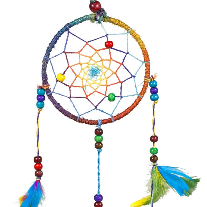Capteur de rêves en chanvre arc en ciel S | Pieralune