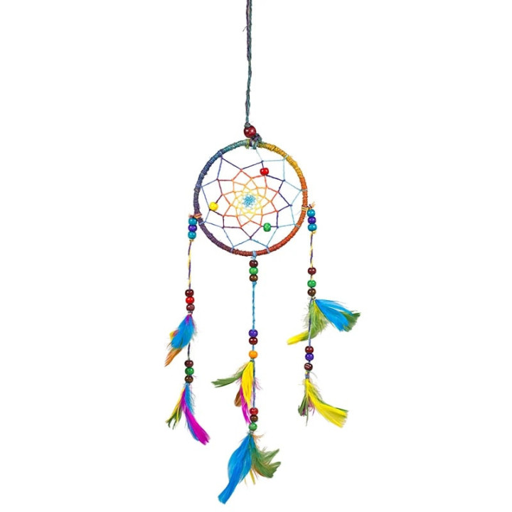 Capteur de rêves en chanvre arc en ciel S | Pieralune