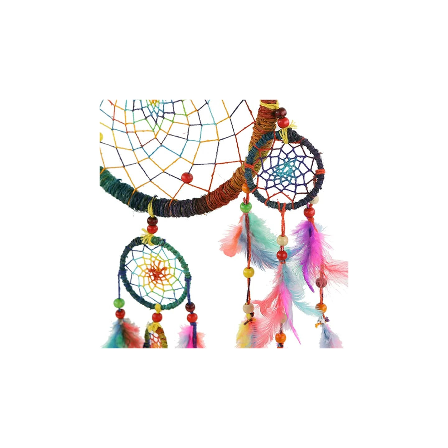 Capteur de rêves en chanvre arc en ciel L | Pieralune