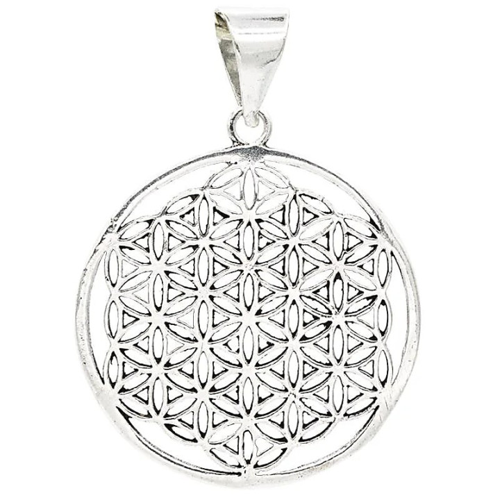 Fleur de la vie pendentif laiton couleur argentée | Pieralune