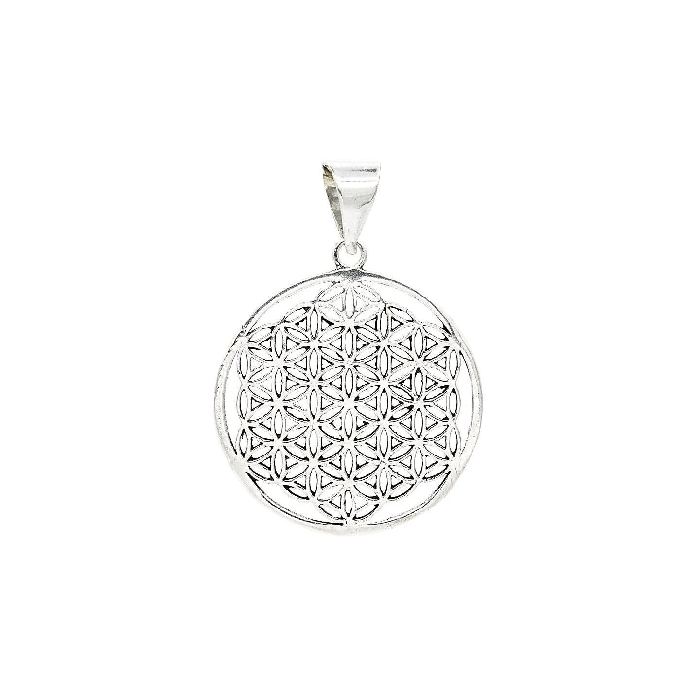 Fleur de la vie pendentif laiton couleur argentée | Pieralune