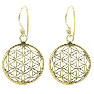 Boucles d'oreilles dorées fleur de vie en laiton | Pieralune