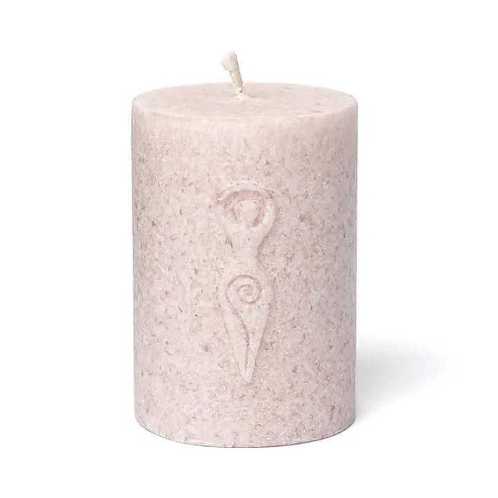 Bougie votive à relief Déesse stéarine rose doux | Pieralune