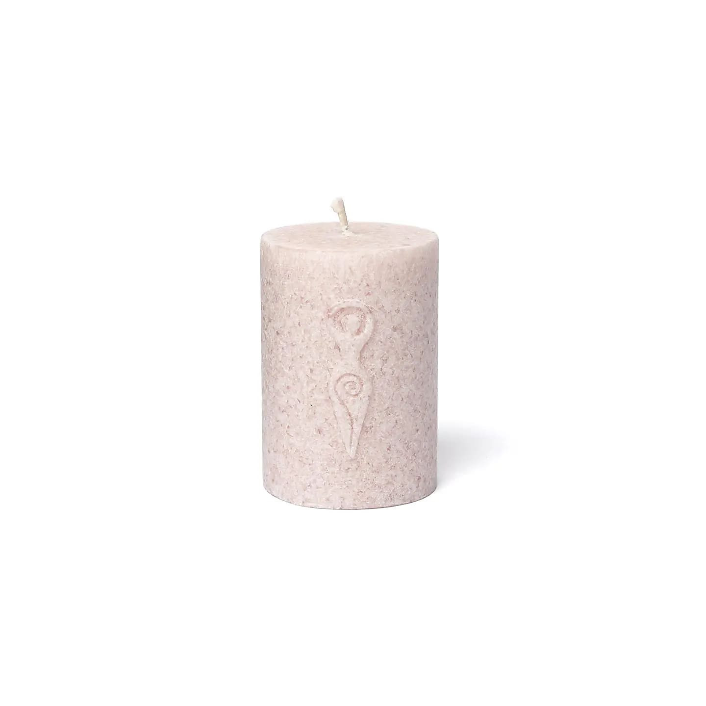Bougie votive à relief Déesse stéarine rose doux | Pieralune