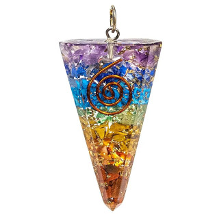 Orgonite pendentif conique multicouleur | Pieralune