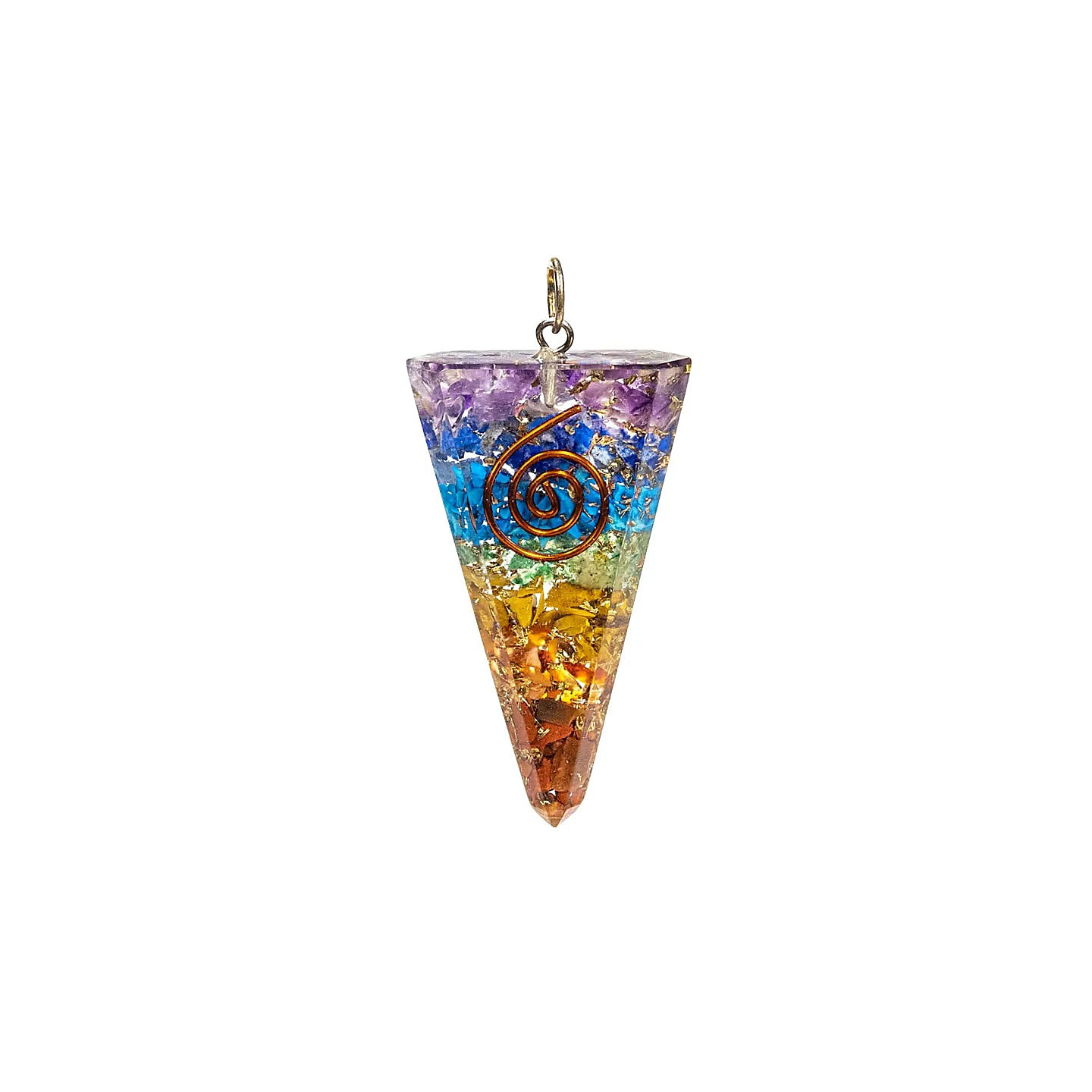 Orgonite pendentif conique multicouleur | Pieralune