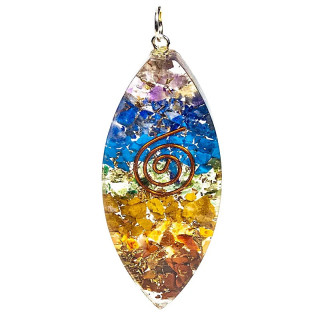 Orgonite pendentif oval multicouleur | Pieralune