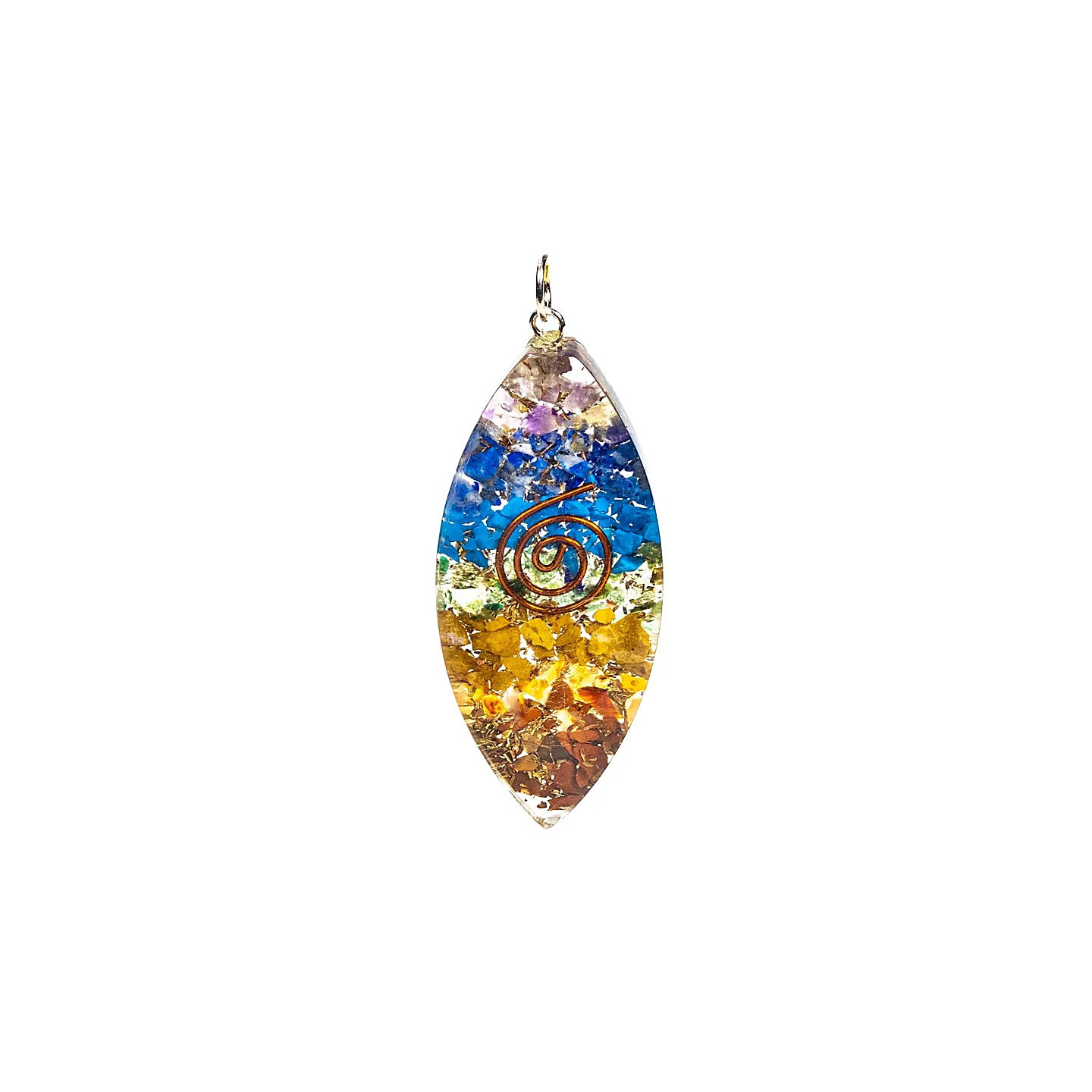 Orgonite pendentif oval multicouleur | Pieralune