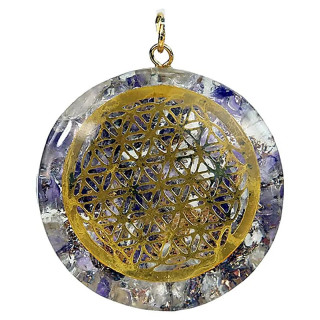 Orgonite pendentif Fleur de Vie améthystecristal de roche | Pieralune
