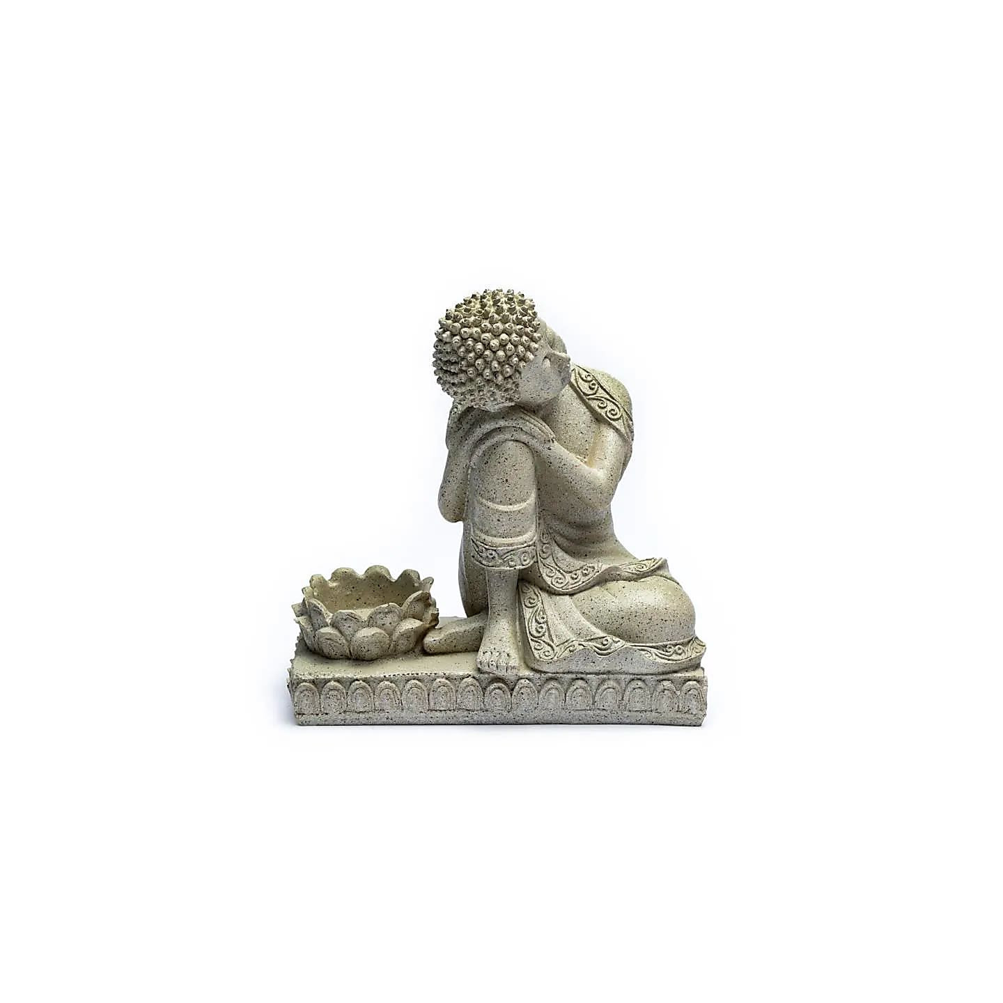 Bouddha avec bougeoir gris | Pieralune