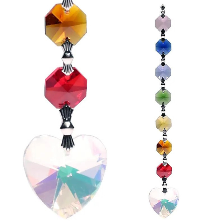 Cristal de fenêtres Aurora Coeur Feng-Shui Chakra | Pieralune