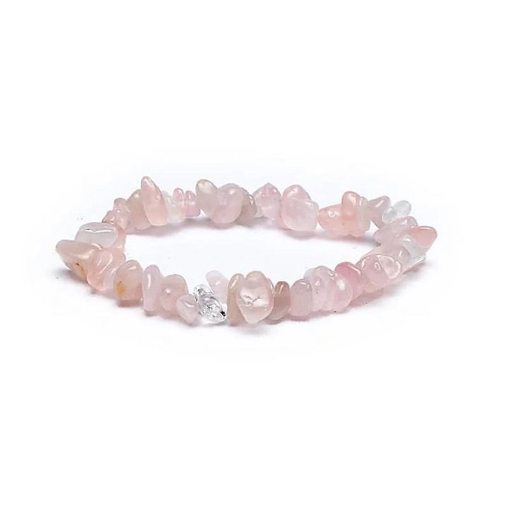 Bracelet chips de quartz rose élastique | Pieralune