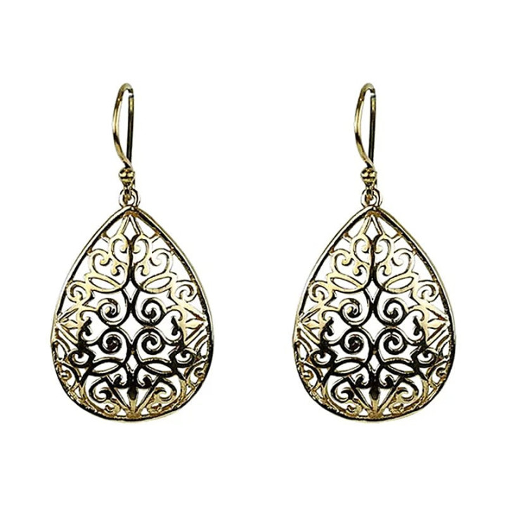 Boucles d'oreilles en forme de larmes laiton doré | Pieralune