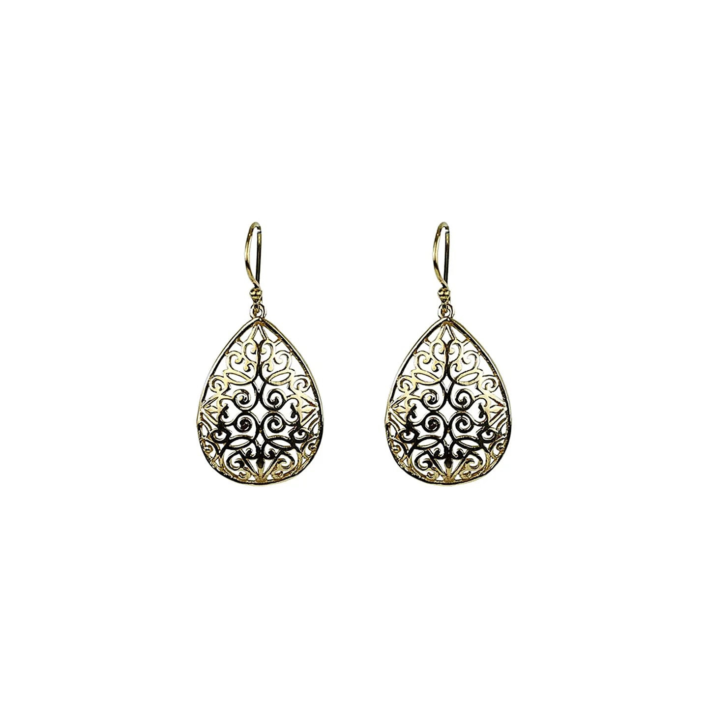 Boucles d'oreilles en forme de larmes laiton doré | Pieralune