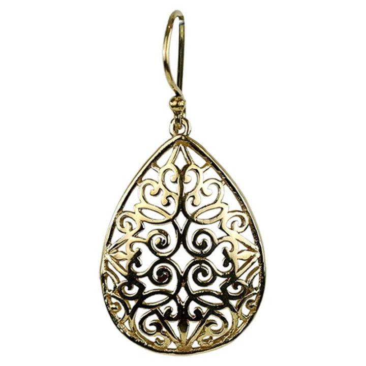 Boucles d'oreilles en forme de larmes laiton doré | Pieralune