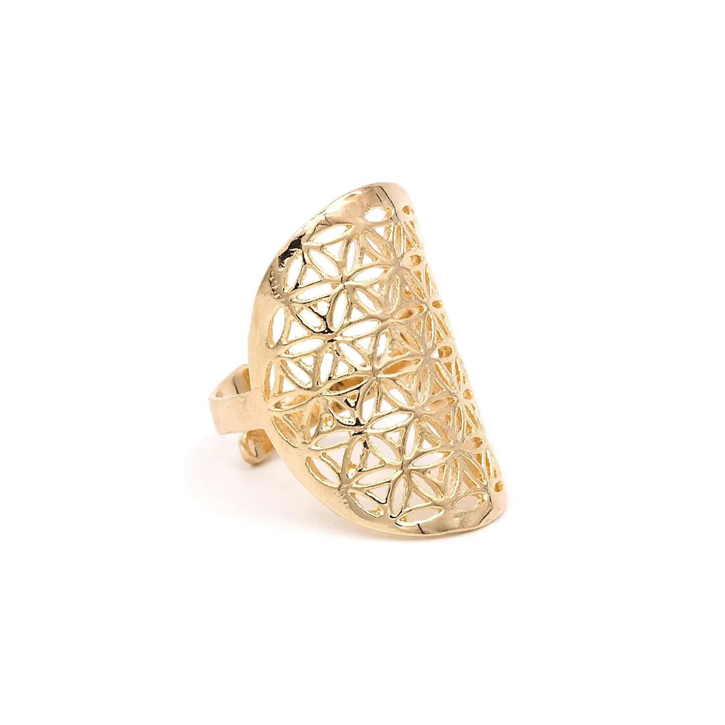 Anneau fleur de la vie laiton couleur or | Pieralune