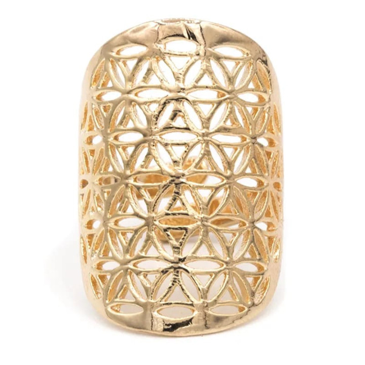 Anneau fleur de la vie laiton couleur or | Pieralune