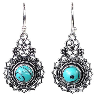 Boucles d'oreilles Bohémiennes laiton couleur argent | Pieralune