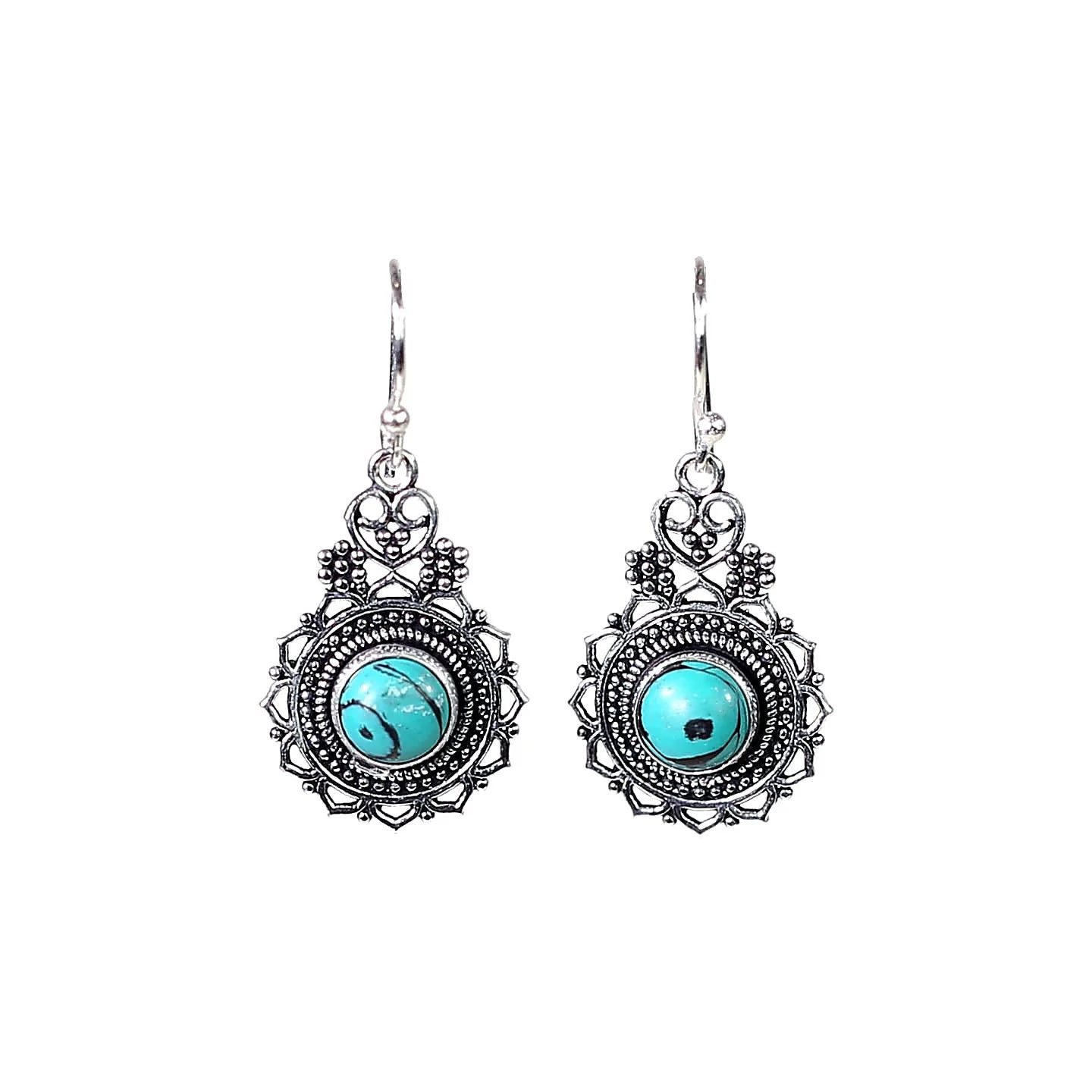 Boucles d'oreilles Bohémiennes laiton couleur argent | Pieralune