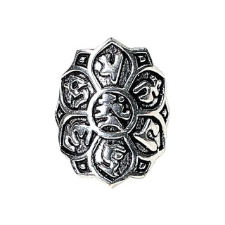 Anneau lotus laiton couleur argent | Pieralune